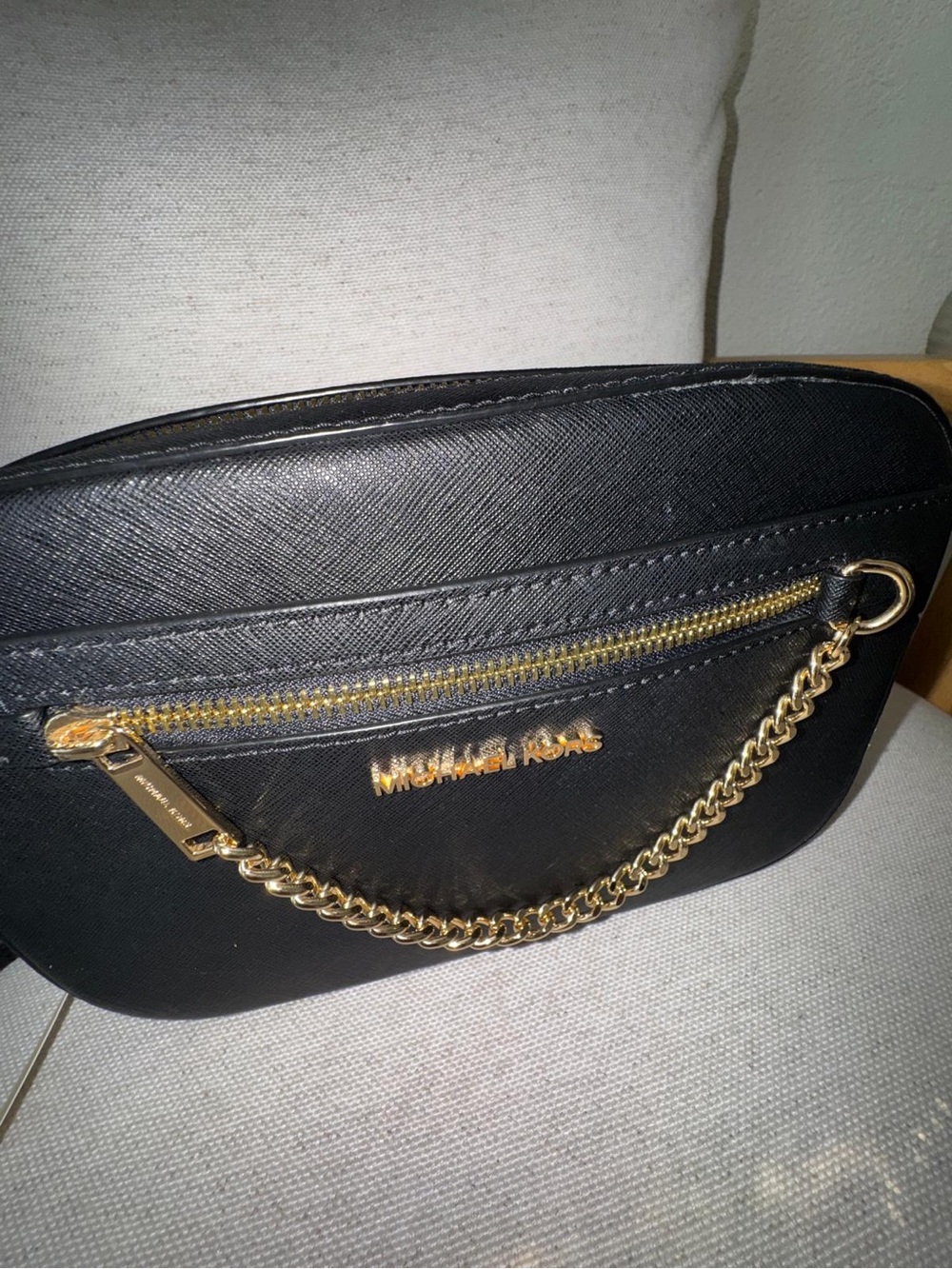 New Michael Kors Women's Black Leather East West Chain Crossbody Camera Bag NWT - Picture 10 of 13